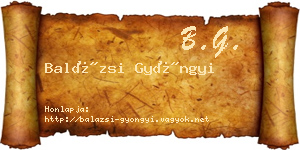 Balázsi Gyöngyi névjegykártya