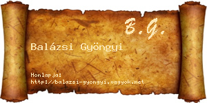 Balázsi Gyöngyi névjegykártya