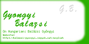 gyongyi balazsi business card
