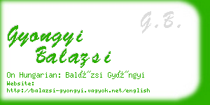 gyongyi balazsi business card